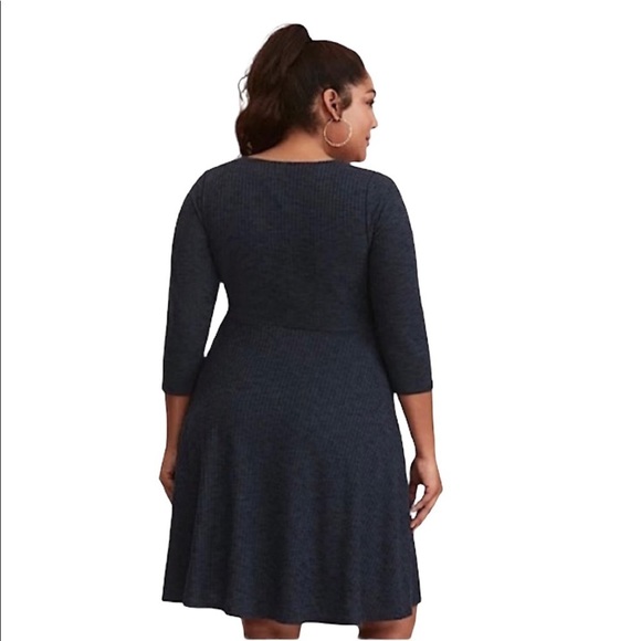 TORRID ribbed faux wrap dress - Picture 3 of 8